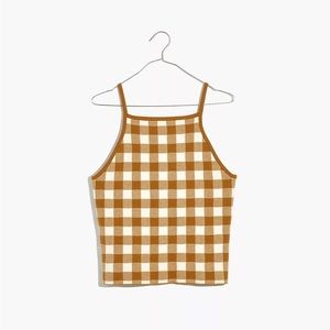Madewell Gingham Apron Sweater Tank
